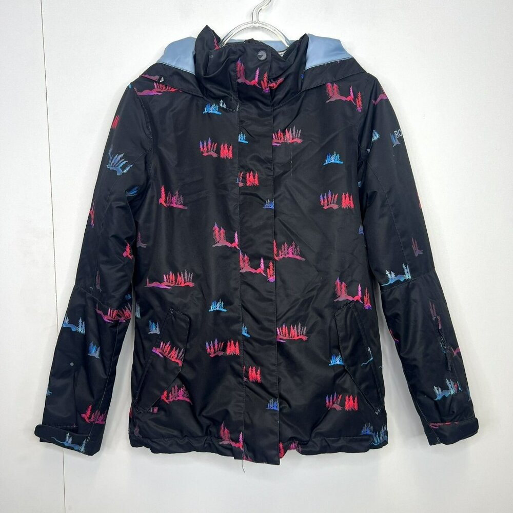 Roxy Girls Black Dry Flight Technology Hooded Ski Snowboard Jacket Size 14 XL